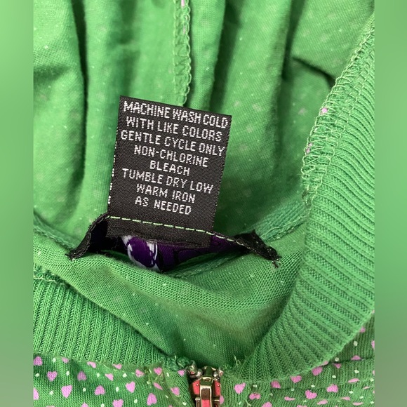 Morbid Threads Y2K Punk short sleeve full zip hoodie jacket skull & hearts NEW - Picture 5 of 6